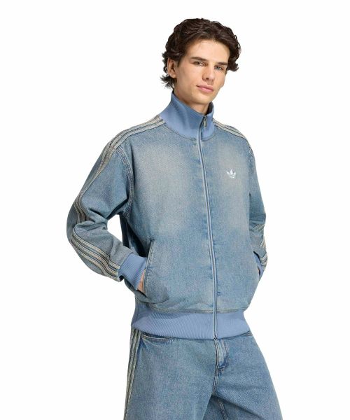 adidas Denim Firebird Track Top - Blue Denim KS4970