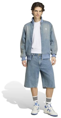 adidas Denim Firebird Track Top - Blue Denim KS4970 Lookbook adidas Denim Firebird Track Top - Blue Denim KS4970