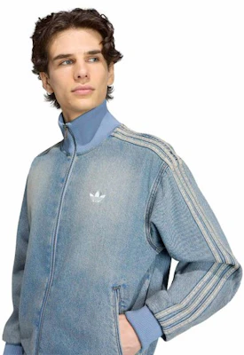 adidas Denim Firebird Track Top - Blue Denim KS4970 Shop adidas Denim Firebird Track Top - Blue Denim KS4970