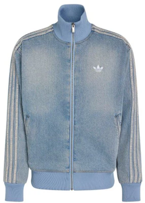 adidas Denim Firebird Track Top - Blue Denim KS4970 Details for adidas Denim Firebird Track Top - Blue Denim KS4970