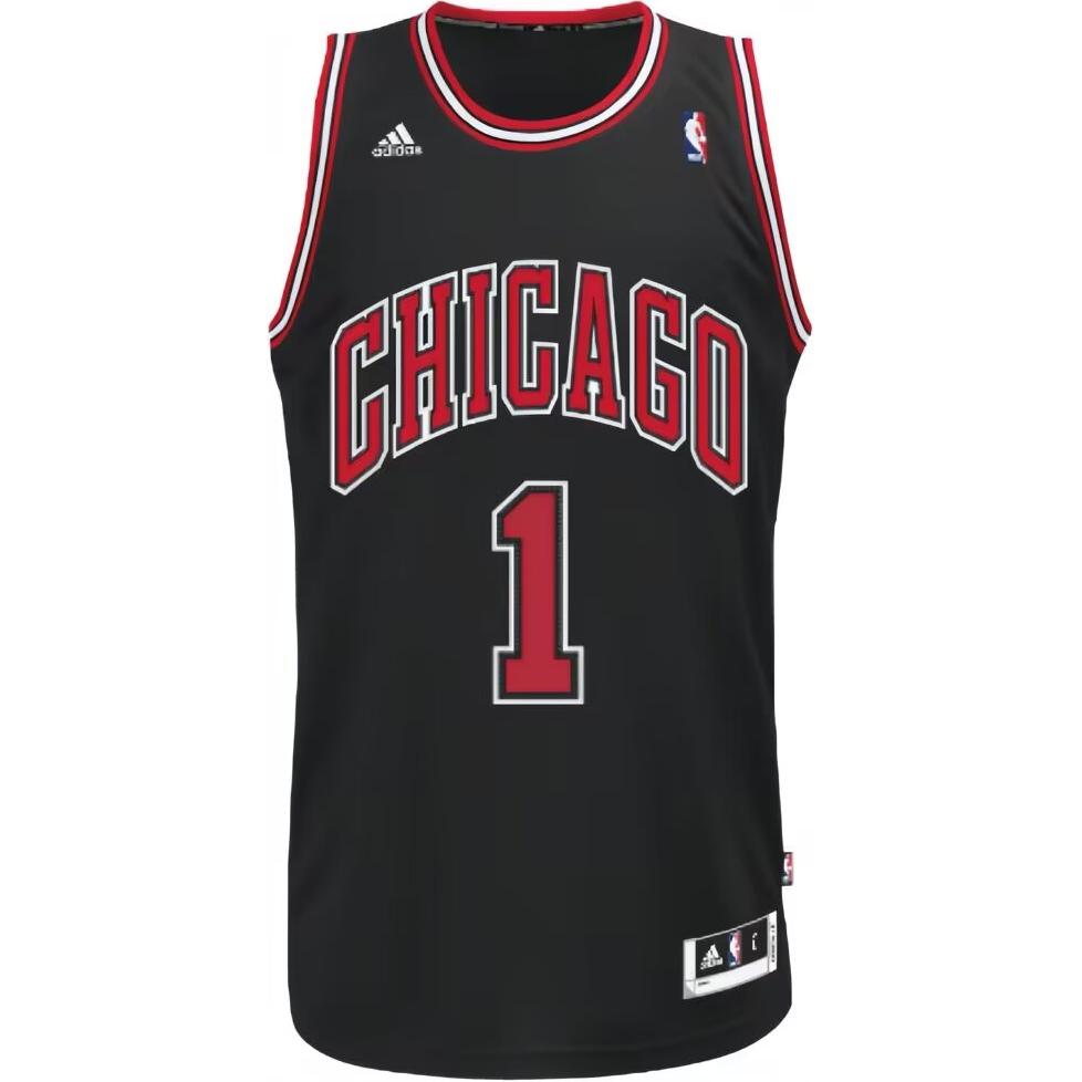 Order adidas Derrick Rose Bulls #1 Embroidered Swingman Jersey Unisex Black Basketball Vest L71688