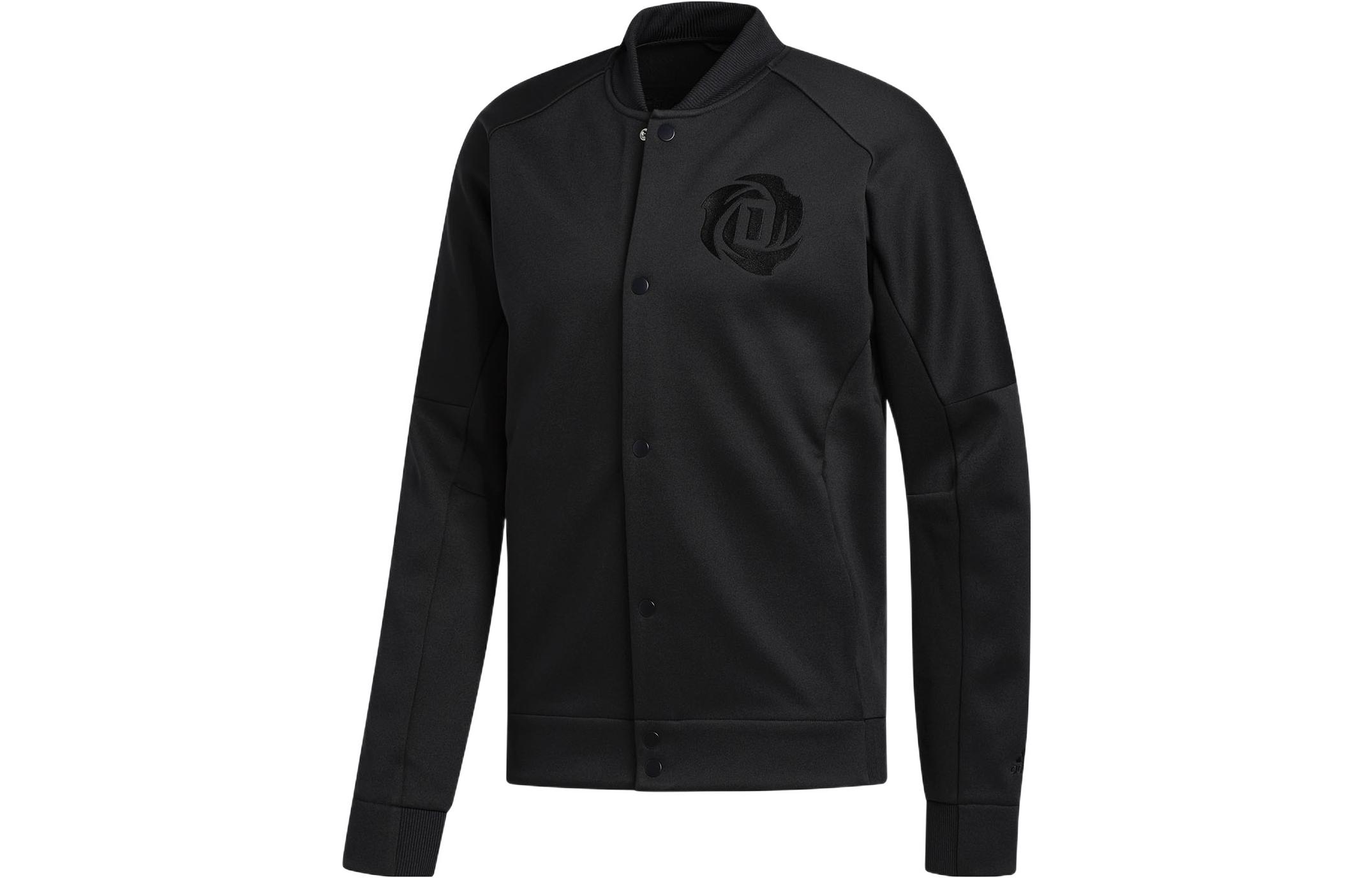 adidas Derrick Rose Logo Printed V-Neck Jacket Black CW6898