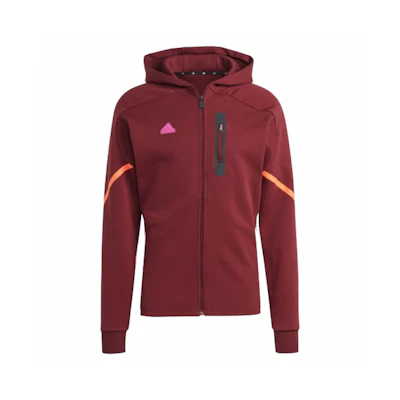 adidas Designed for Gameday Full-Zip Hoodie Shadow Red Unisex Jacket IC8048