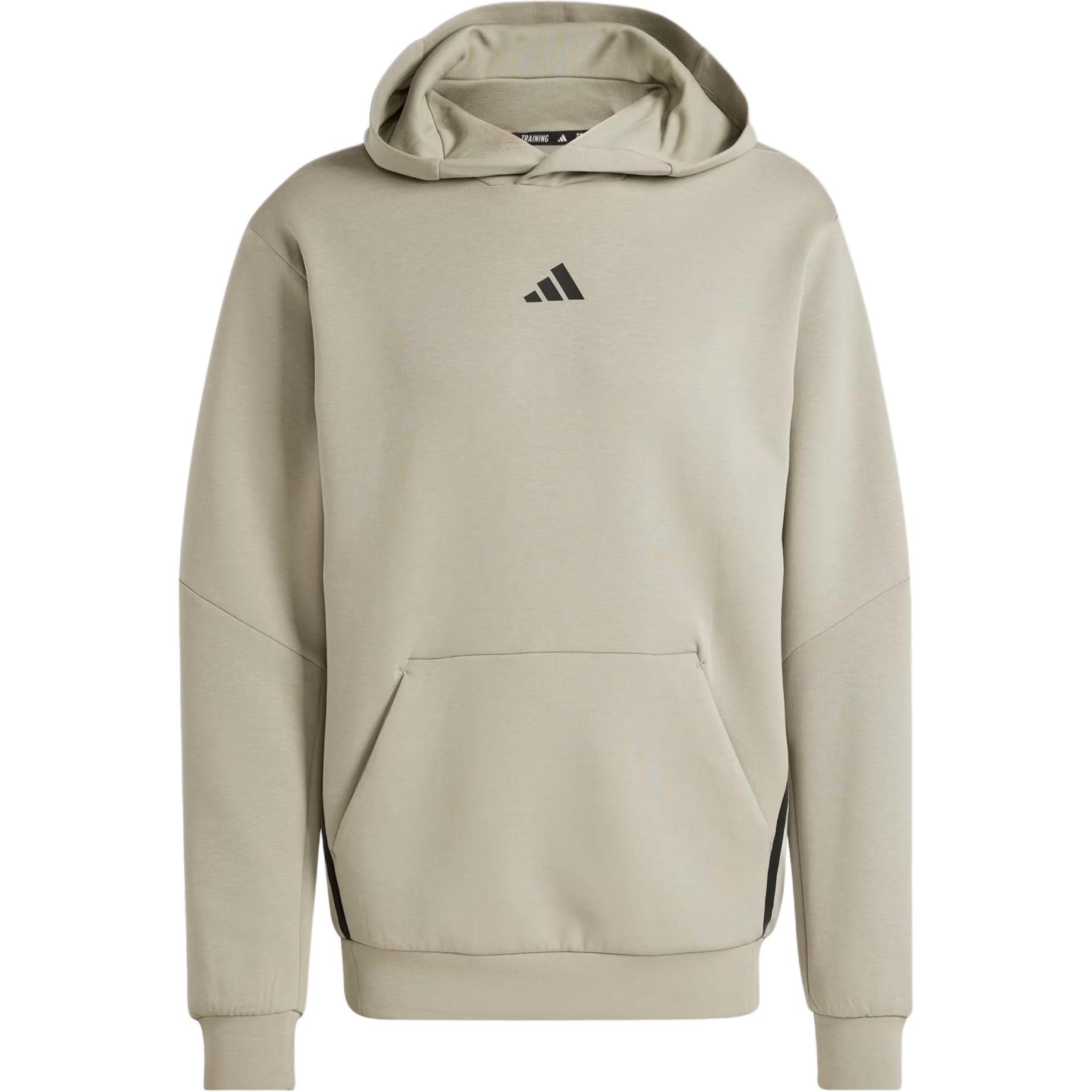 adidas Designed for Training Hoodie Silver Pebble Long-Sleeve Pullover JE6690
