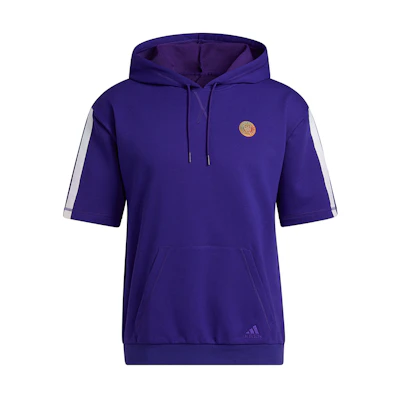 adidas DM SS Basketball Short-Sleeve Hoodie Blue Purple HB6759