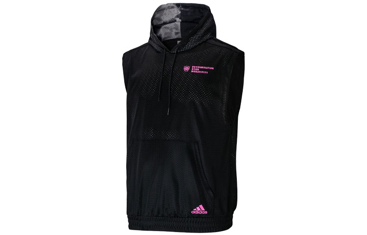 adidas DM SS Shooter Black Sleeveless Basketball Hoodie HE1608