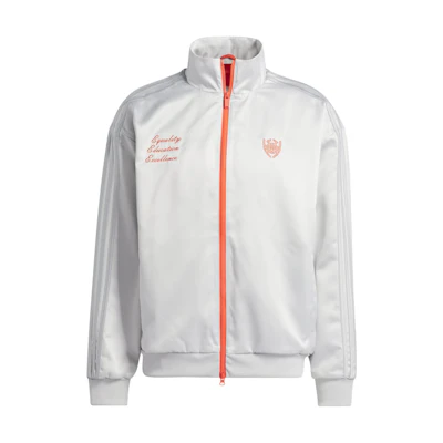 adidas DON Bomber Jacket Gray Retro Letter Print Zipper Jacket IJ0282