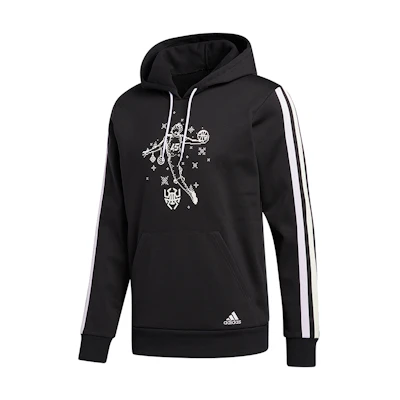 adidas Don Decorate Striped Basketball Hoodie Black Sweatshirt GU0505