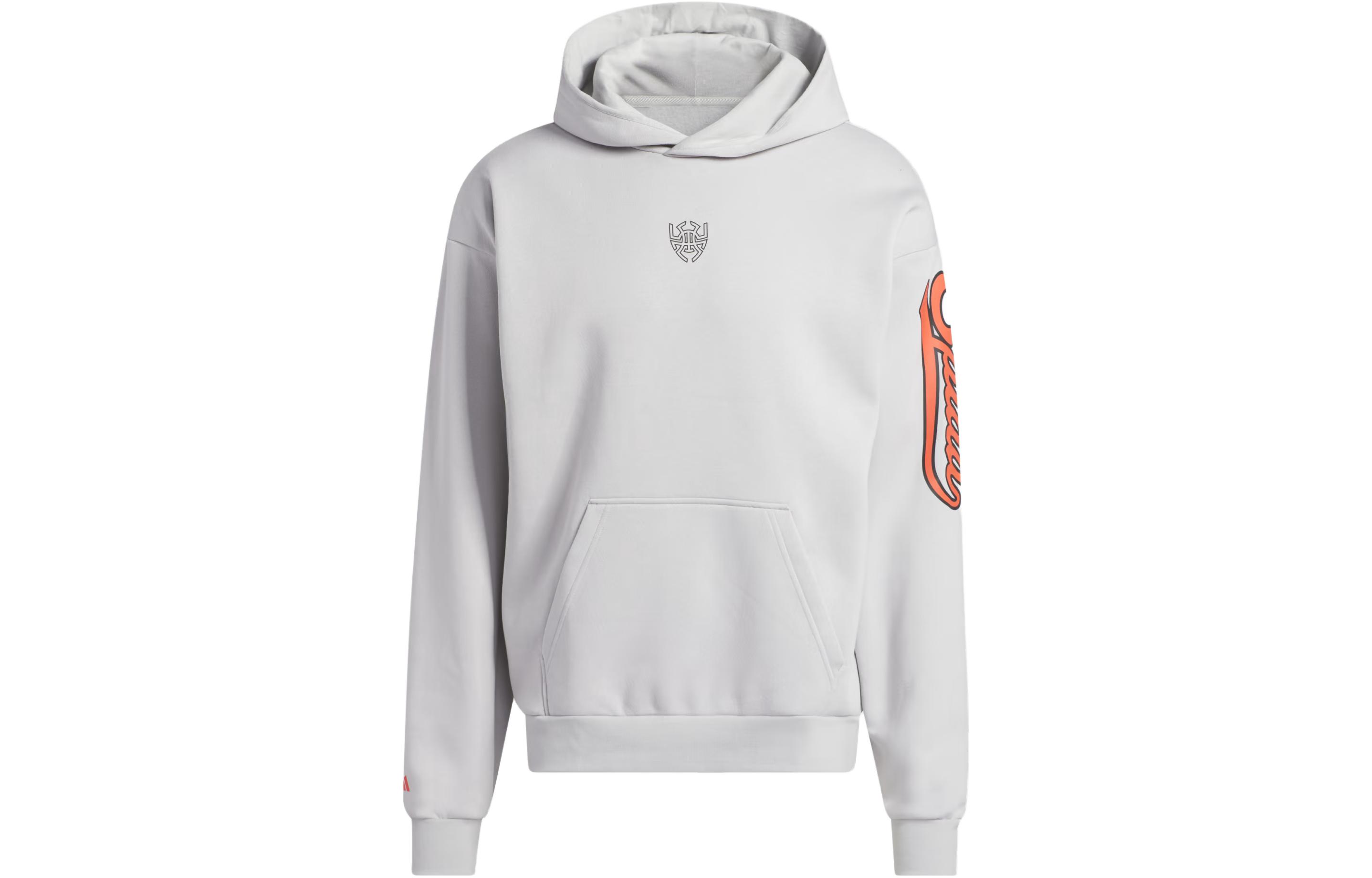 adidas DON Select Letter Print Loose Hoodie Light Grey IJ0274