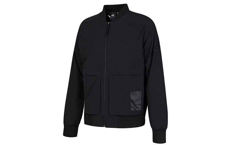 adidas Double Pocket Zip-Up Slim Fit Jacket - Black EH3750