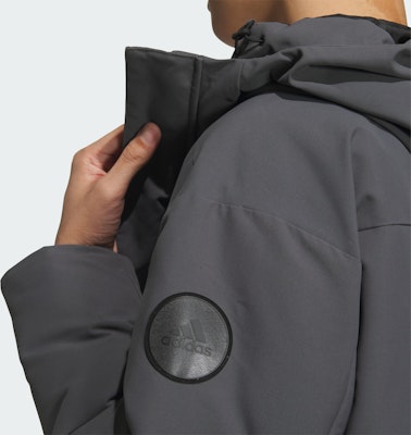 adidas Down Parka Unisex Abu Tua Jaket Hangat Nyaman Berinsulasi JM9146 Details for adidas Down Parka Unisex Abu Tua Jaket Hangat Nyaman Berinsulasi JM9146