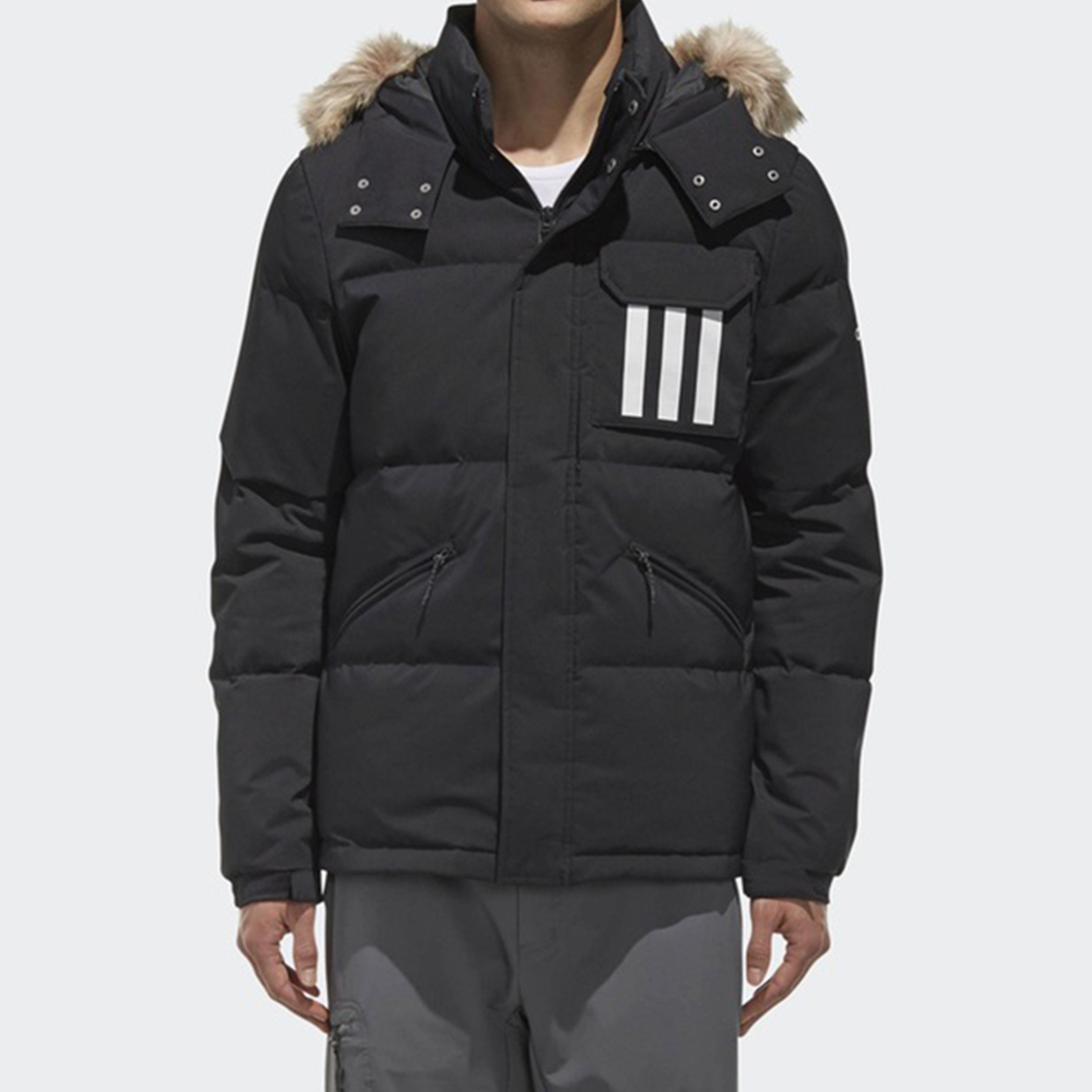 adidas Down Puffa 3-Stripes Winter Black Puffer Jacket DT7917 圖 4
