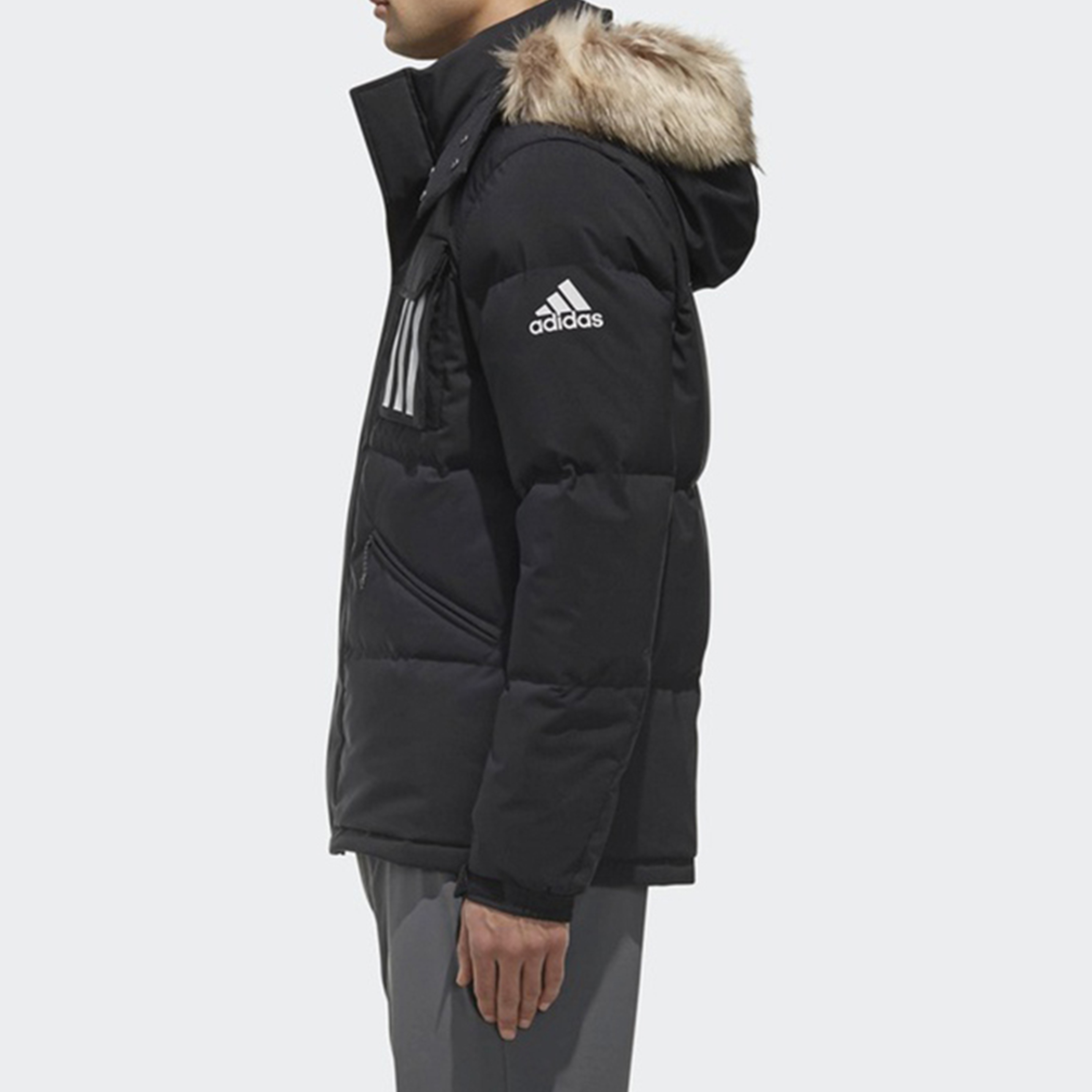 adidas Down Puffa 3-Stripes Winter Black Puffer Jacket DT7917 圖 5