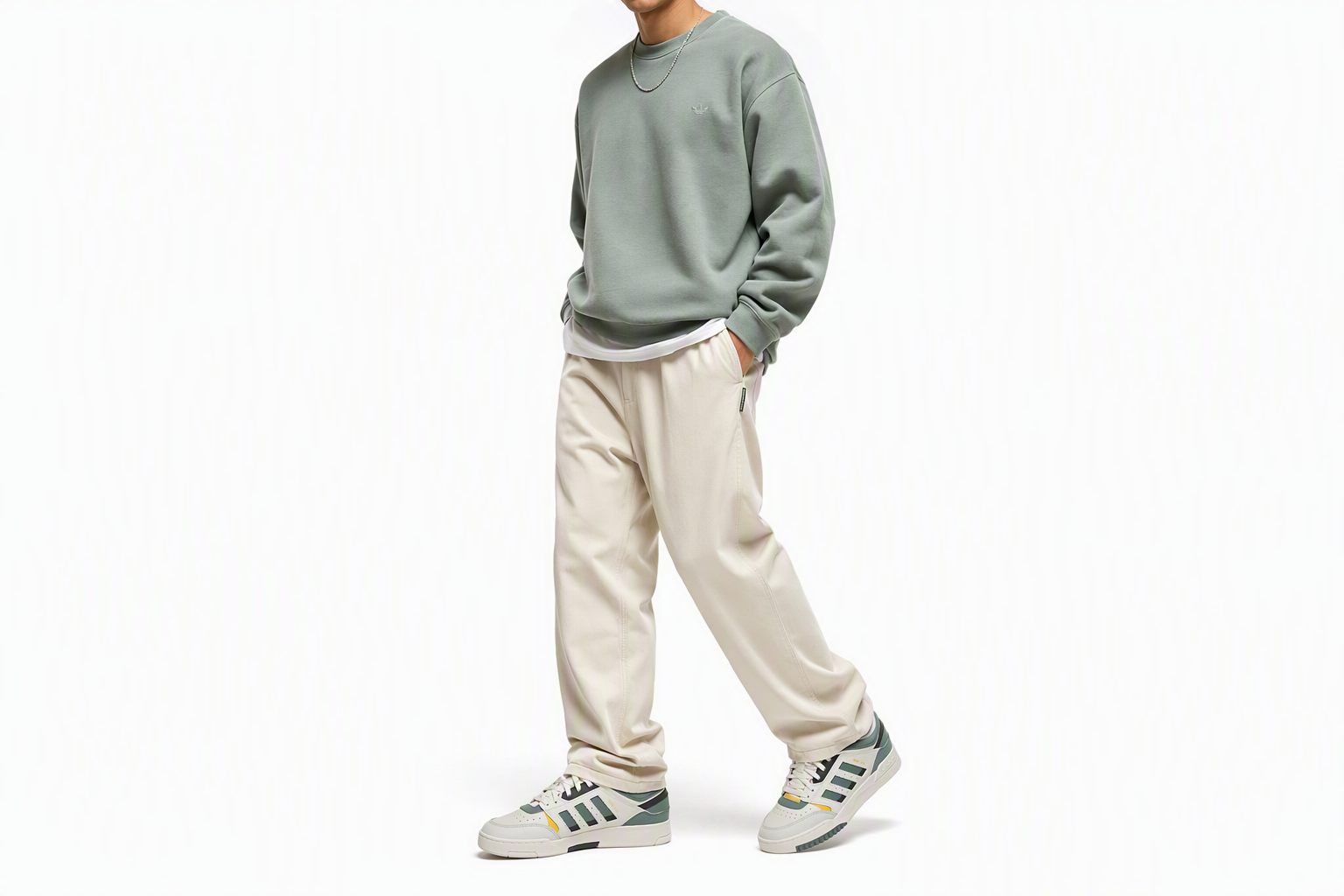 Order 愛迪達 Drop Step 低筒 '白色 技術祖母綠' GW9735