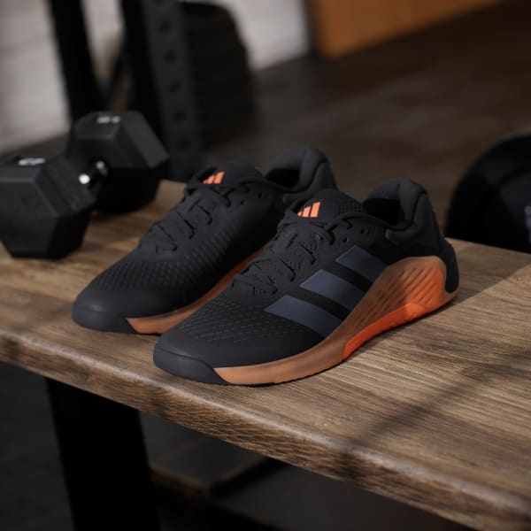 Sizing Adidas Dropset 4核心黑/極光灰/明亮橘運動訓練鞋 JR4677