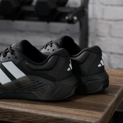 Adidas Dropset 4 Kasut Latihan Hitam/Putih Awan/Merah Lucid JR4671 2