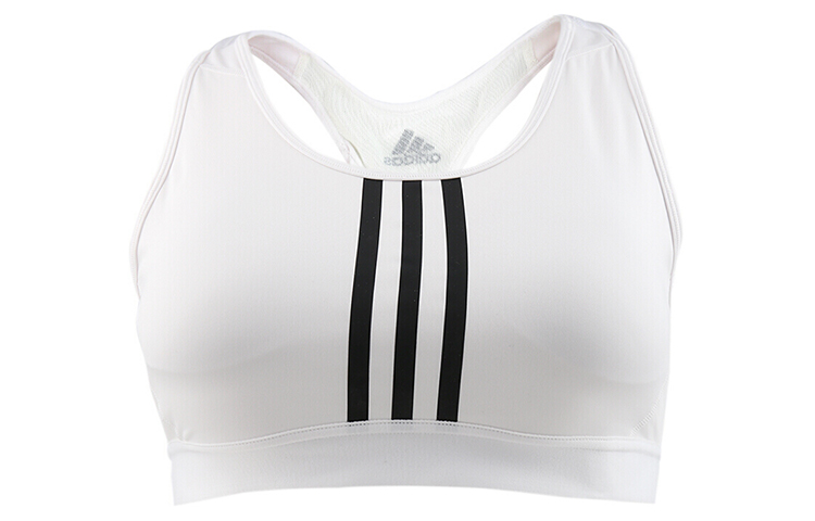 adidas Drst 3-Stripes Medium Support Training Sports Bra White FR8601