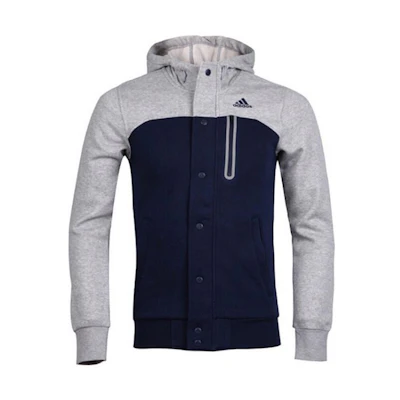 adidas Dual-Zip Hoodie Jacket with Colorblock Logo Print in Navy S04062