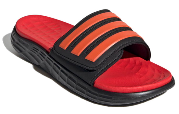Lookbook アディダスのデュラモSLスライド(黒/ソーラーレッド) FY8787