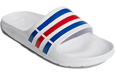 adidas Duramo Slides 'White Blue Red'
