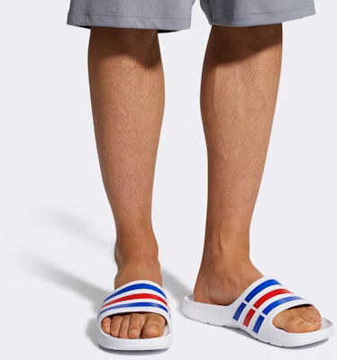 adidas Duramo Slides 'White Blue Red' U43664 Sizing adidas Duramo Slides 'White Blue Red' U43664