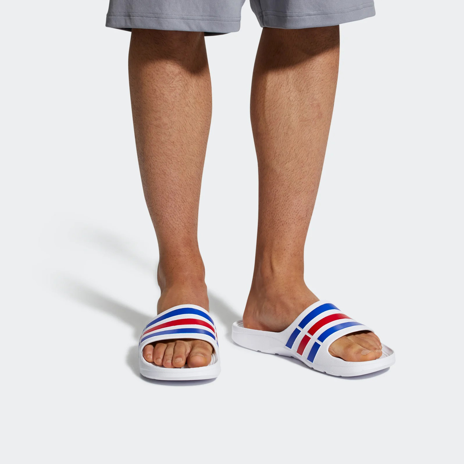 Cheap adidas Duramo Slides 'Putih Biru Merah' U43664