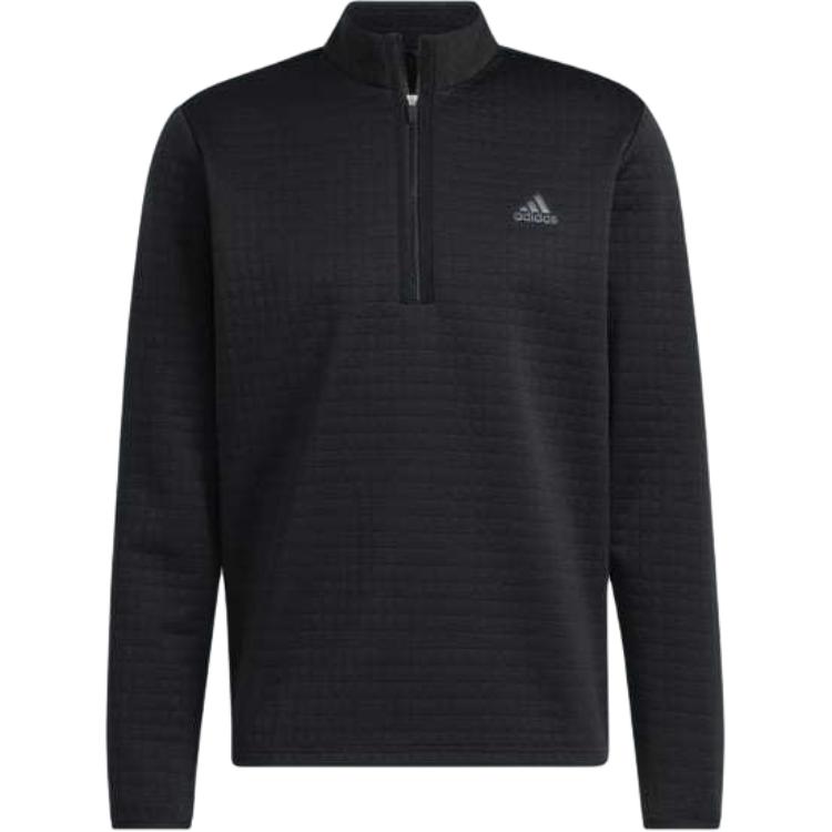 adidas DWR 1/4 Zip Pullover Black Sweatshirt with Logo Print Design HM8280