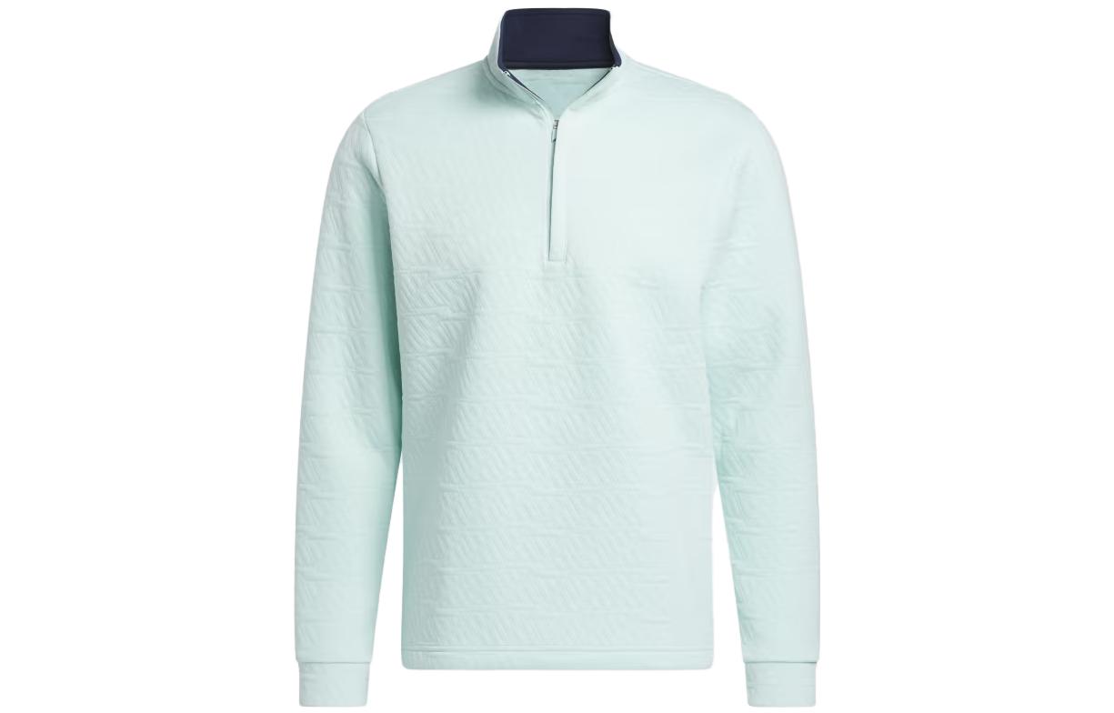 adidas Dwr Quarter-Zip Pullover Embossed Logo Sweatshirt Blue HZ0435