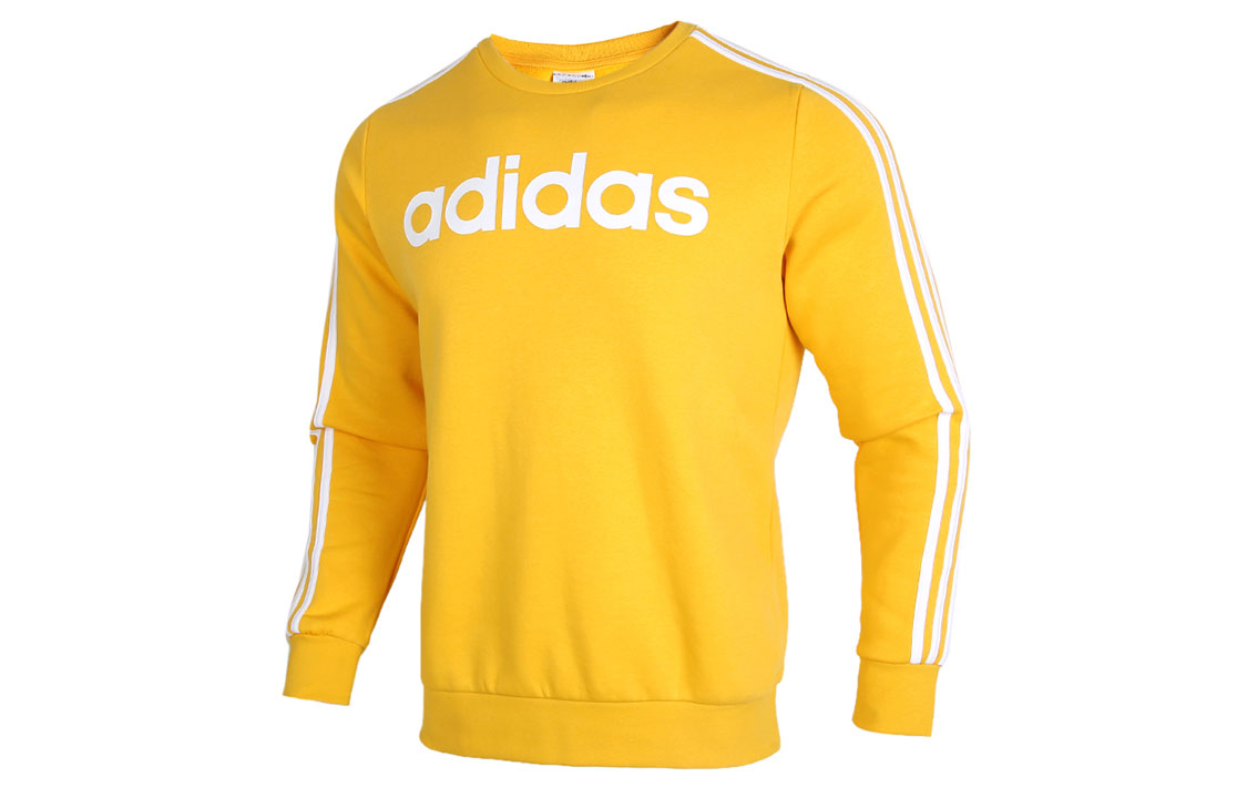 adidas E 3-Stripes Logo Fleece Crewneck Sweatshirt Yellow ( Casual Wear) GD5387