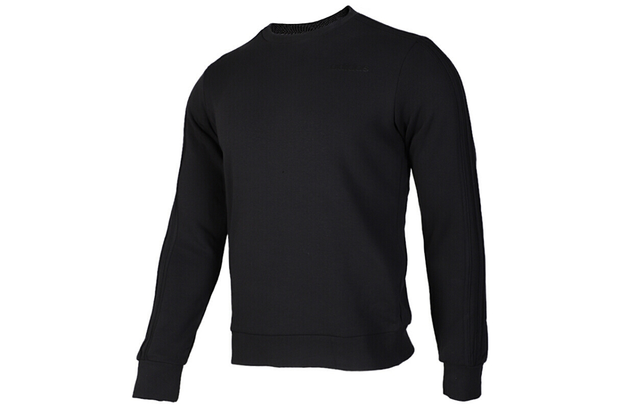 adidas E 3S Crew FT Black Casual Pullover Sweatshirt FI0833