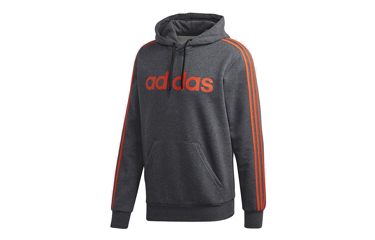 adidas E 3S PO FL Grey Pullover Hoodie Sportswear FM6051