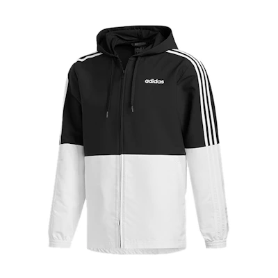 adidas E 3S WB WVN CB Black White Running Training Hooded Jacket FI8169