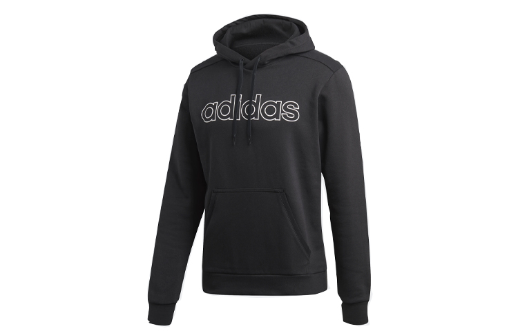 adidas E COM PO Black Hoodie Pullover Sweatshirt Sportswear DU0362