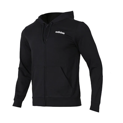 adidas E PLN FZ FT Letter Print Jacket Black Long-Sleeve Sportswear DU0383