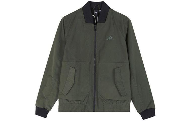 adidas EI JKT FL BOMB Full-Zip Knit Jacket - Light Gray Green DT2487