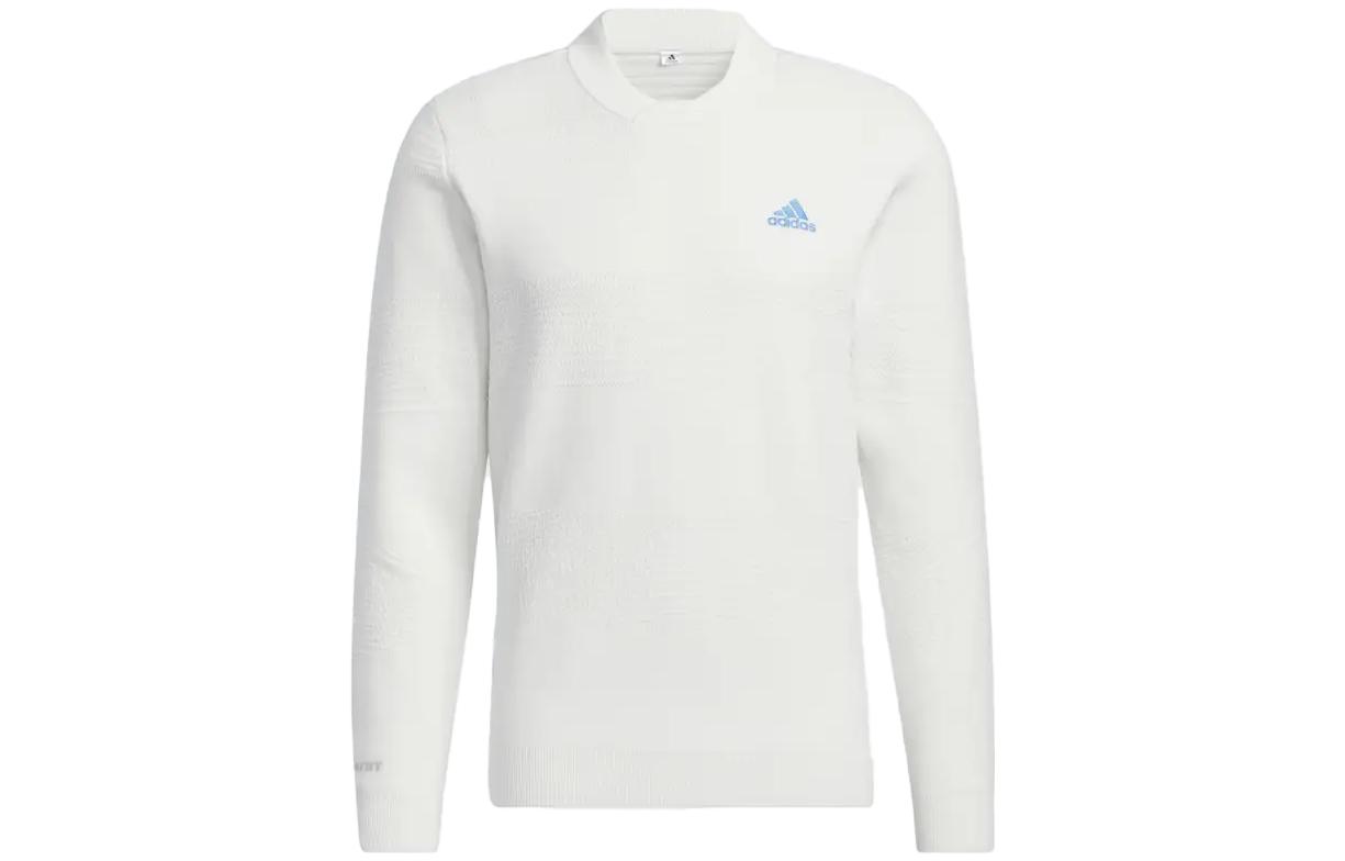 adidas Embroidered Logo Long Sleeve Sweatshirt White HM7608