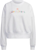 adidas Embroidered Logo Oversized Sweater Unisex White HS2605 adidas Embroidered Logo Oversized Sweater Unisex White HS2605