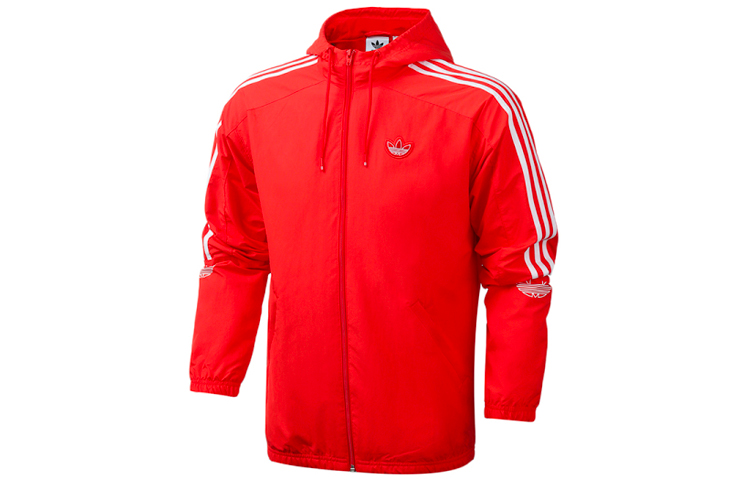 adidas Embroidered Logo Retro Striped Track Hoodie Jacket FL1773