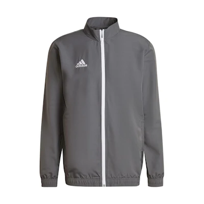 adidas Entrada 22 Gray Logo Track Jacket with Zipper Long Sleeves H57535