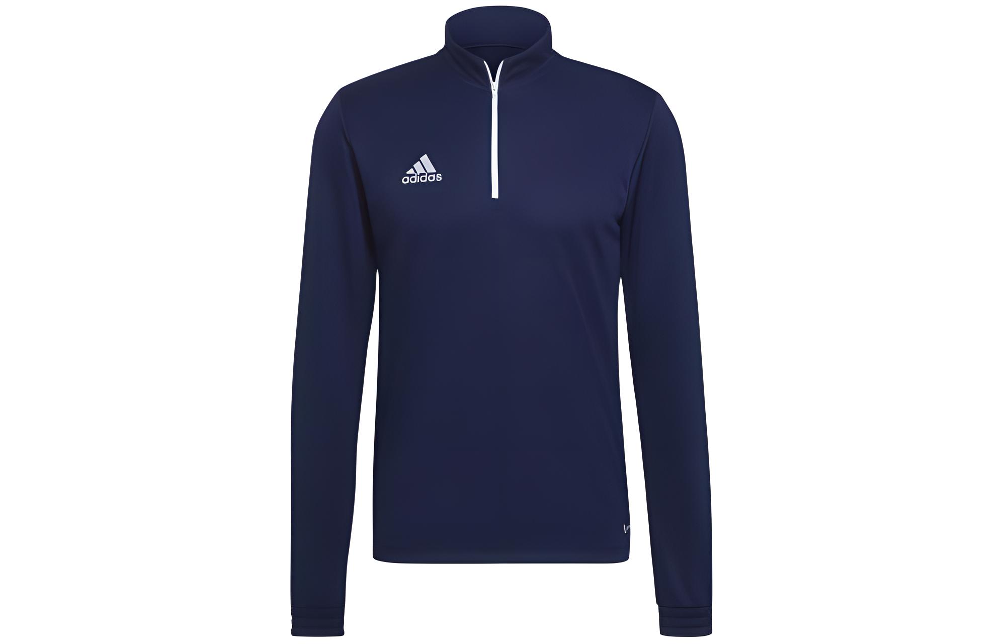 adidas Entrada 22 Navy 1/2 Zip Training Top Pullover with Logo Print HB5327