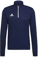 adidas Entrada 22 Navy 1/2 Zip Training Top Pullover with Logo Print HB5327 adidas Entrada 22 Navy 1/2 Zip Training Top Pullover with Logo Print HB5327