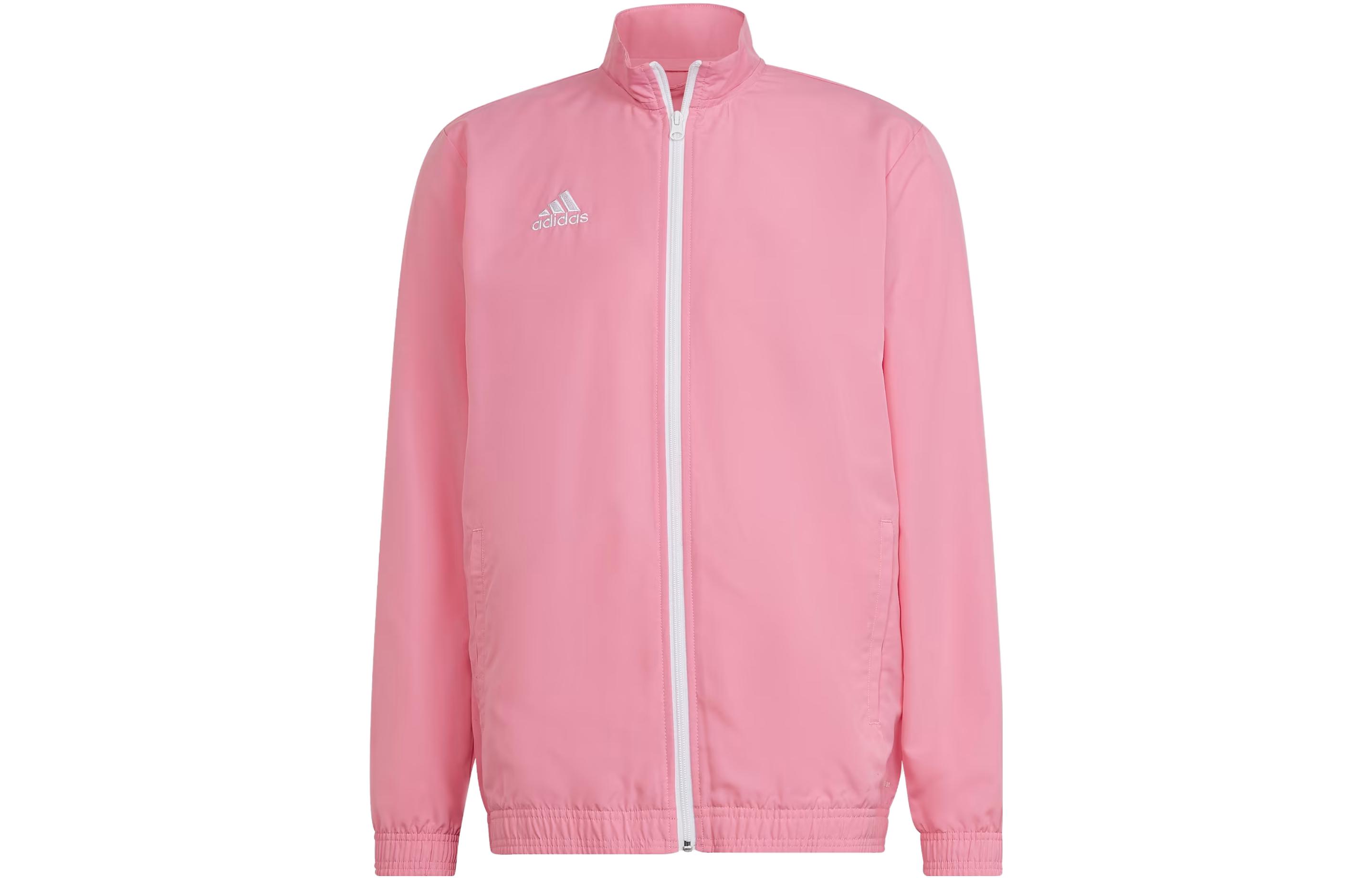 adidas Entrada 22 Pink Track Jacket with Logo Standing Collar HC5040