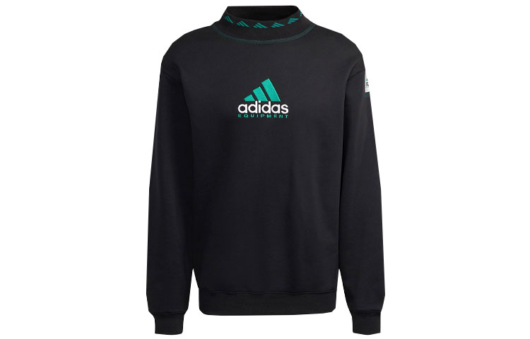 adidas EQT Logo Embroidered Crewneck Sweatshirt Black - HG8096