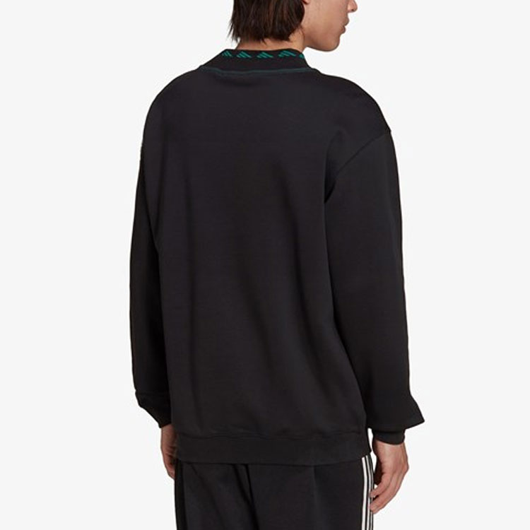 Shop アディダス EQT ロゴ刺繍 クルーネック スウェットシャツ ブラック HG8096