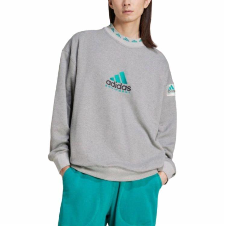Lookbook adidas EQT Reflective Crewneck Sweatshirt Retro Pria Abu-Abu Lengan Panjang JP0190