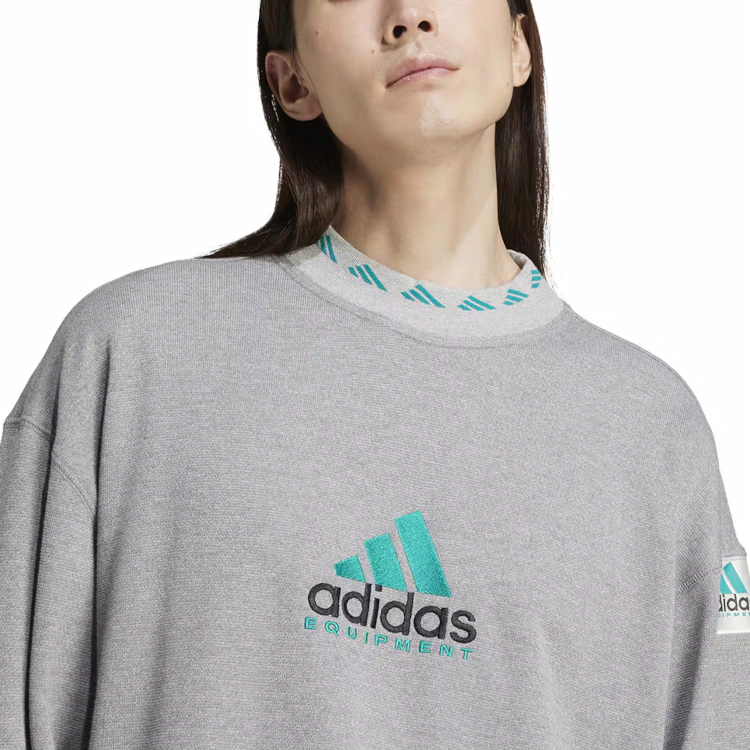 Details for adidas EQT Reflective Crewneck Sweatshirt Retro Pria Abu-Abu Lengan Panjang JP0190