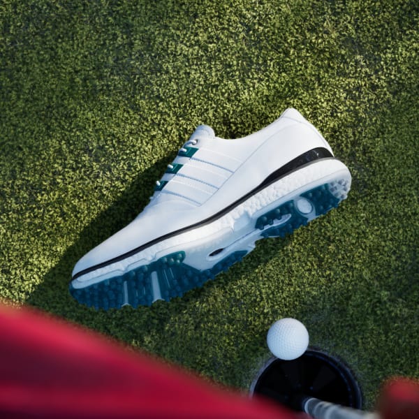 Sizing アディダス エキップメント 93 スパイクレス ゴルフシューズ ホワイト/グリーン/ブラック JP5174