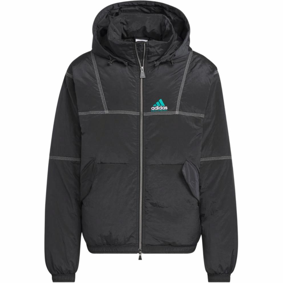 Order 阿迪达斯EQUIPMENT SS25黑色宽松款羽绒连帽夹克 KA7979