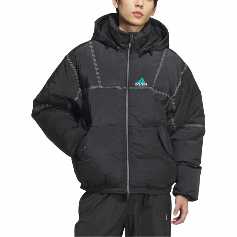 Lookbook 阿迪达斯EQUIPMENT SS25黑色宽松款羽绒连帽夹克 KA7979