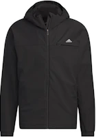 adidas Essential 3-Layer Bonded Jacket Black Hooded Casual Sportswear IK7347 adidas Essential 3-Layer Bonded Jacket Black Hooded Casual Sportswear IK7347
